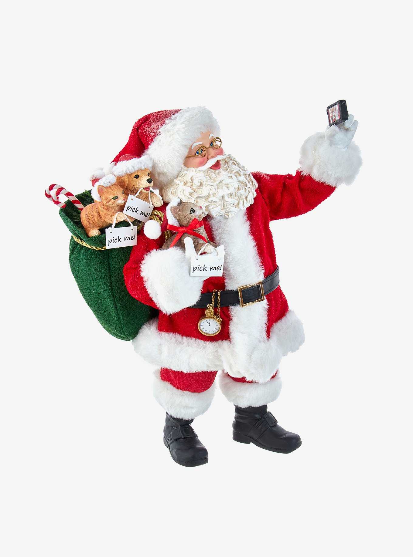 Kurt Adler Fabriche Santa Taking Selfie Figure, , hi-res