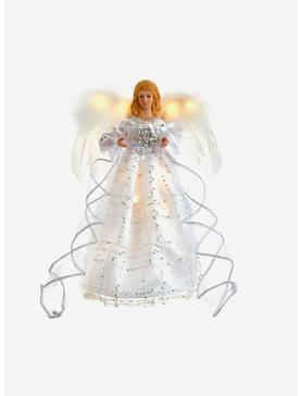 Kurt Adler Silver and White Fairy Lighted Angel Tree Topper, , hi-res