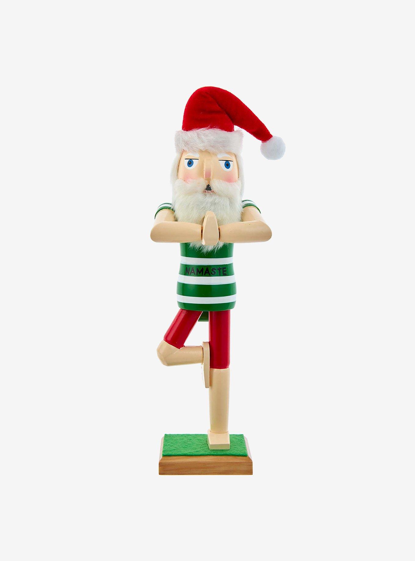 Kurt Adler Wooden Yoga Santa Nutcracker, , hi-res