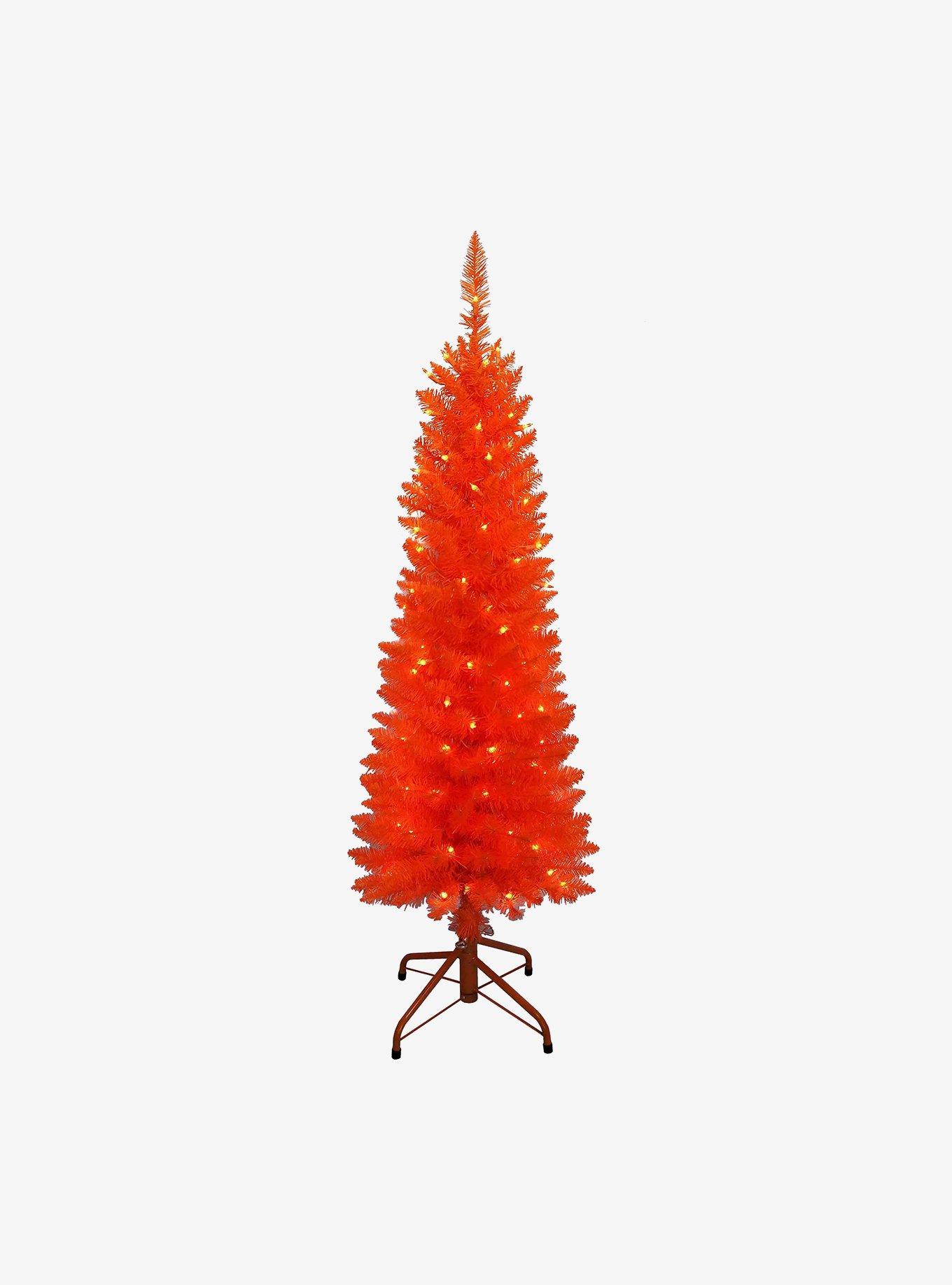 Kurt Adler 4-foot Pre-Lit Slim Orange Tree, , hi-res