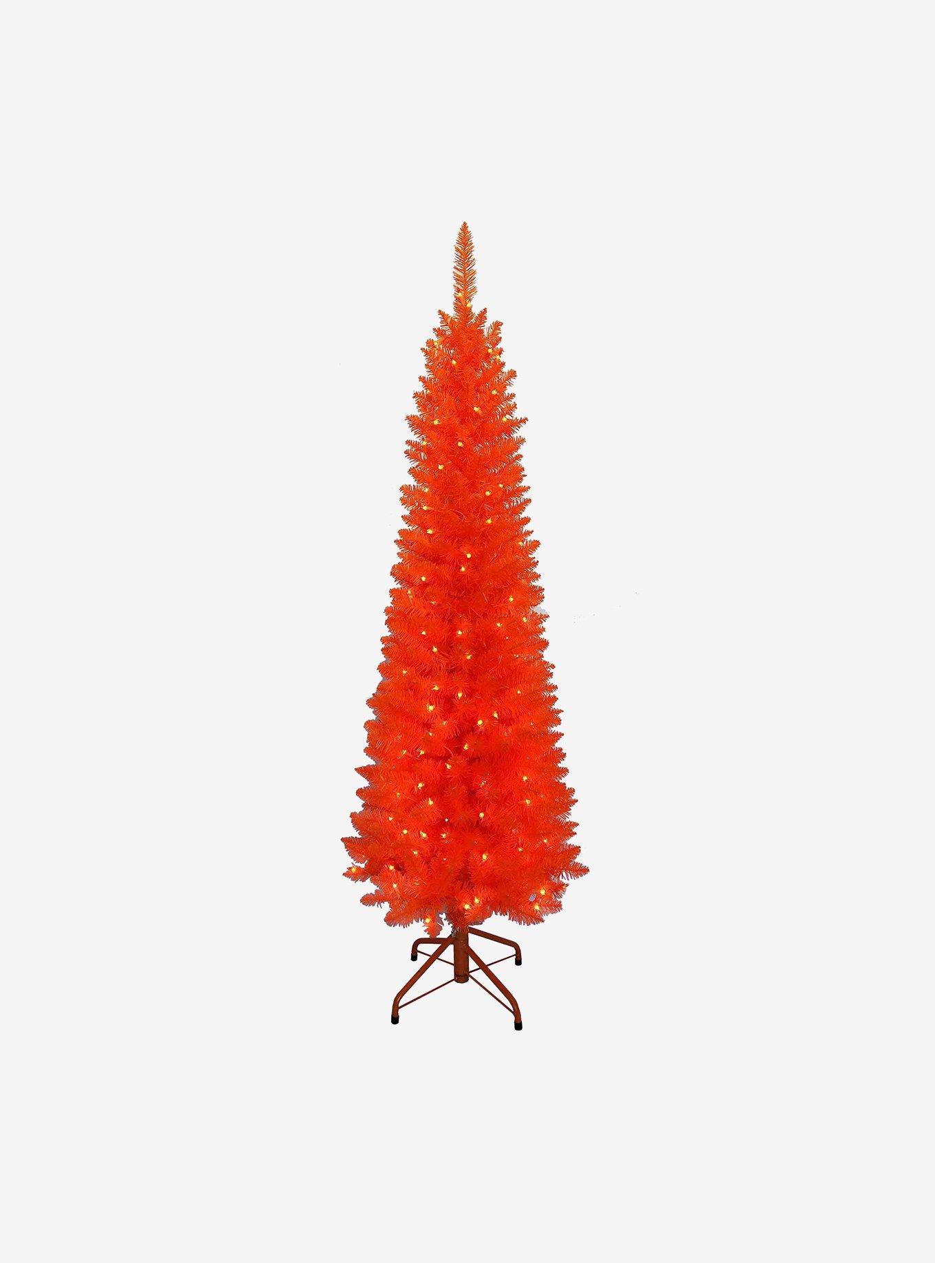 Kurt Adler 6-foot Pre-Lit Slim Orange Tree, , hi-res