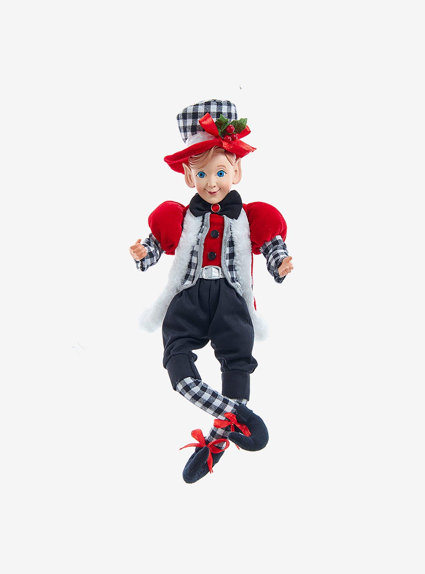 Kurt Adler Kringle Klaus Elf with Checkered Outfit Ornament, , hi-res