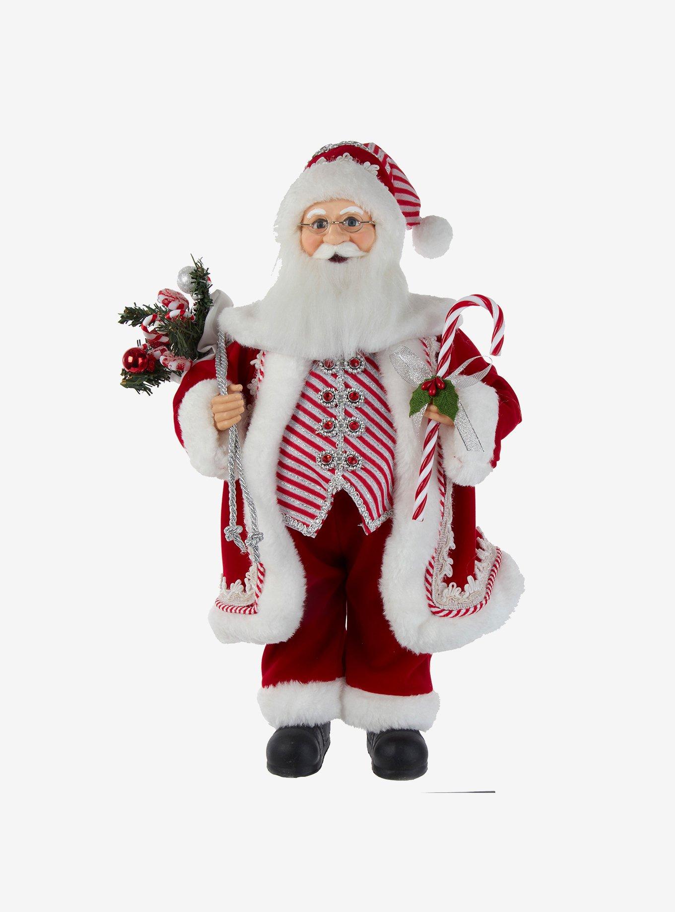 Kurt Adler Kringle Klaus Peppermint Santa Figure, , hi-res