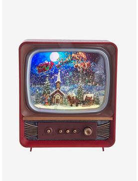 Kurt Adler Musical Water Santa TV Lantern Figure, , hi-res