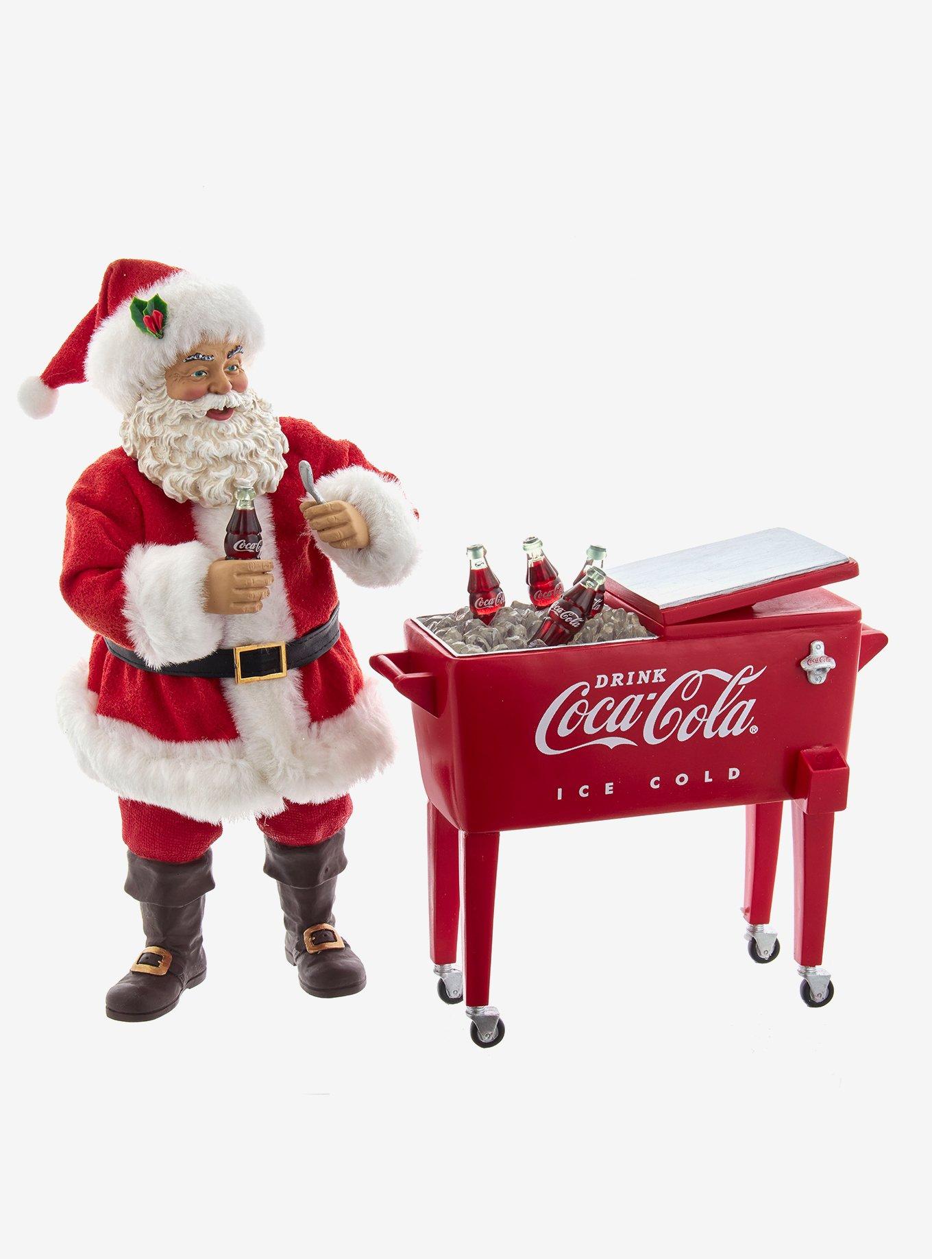 Kurt Adler Coke Santa with Table Cooler Figure, , hi-res
