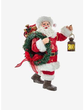 Plus Size Kurt Adler Fabriche Santa with Wreath and Lantern Figure, , hi-res