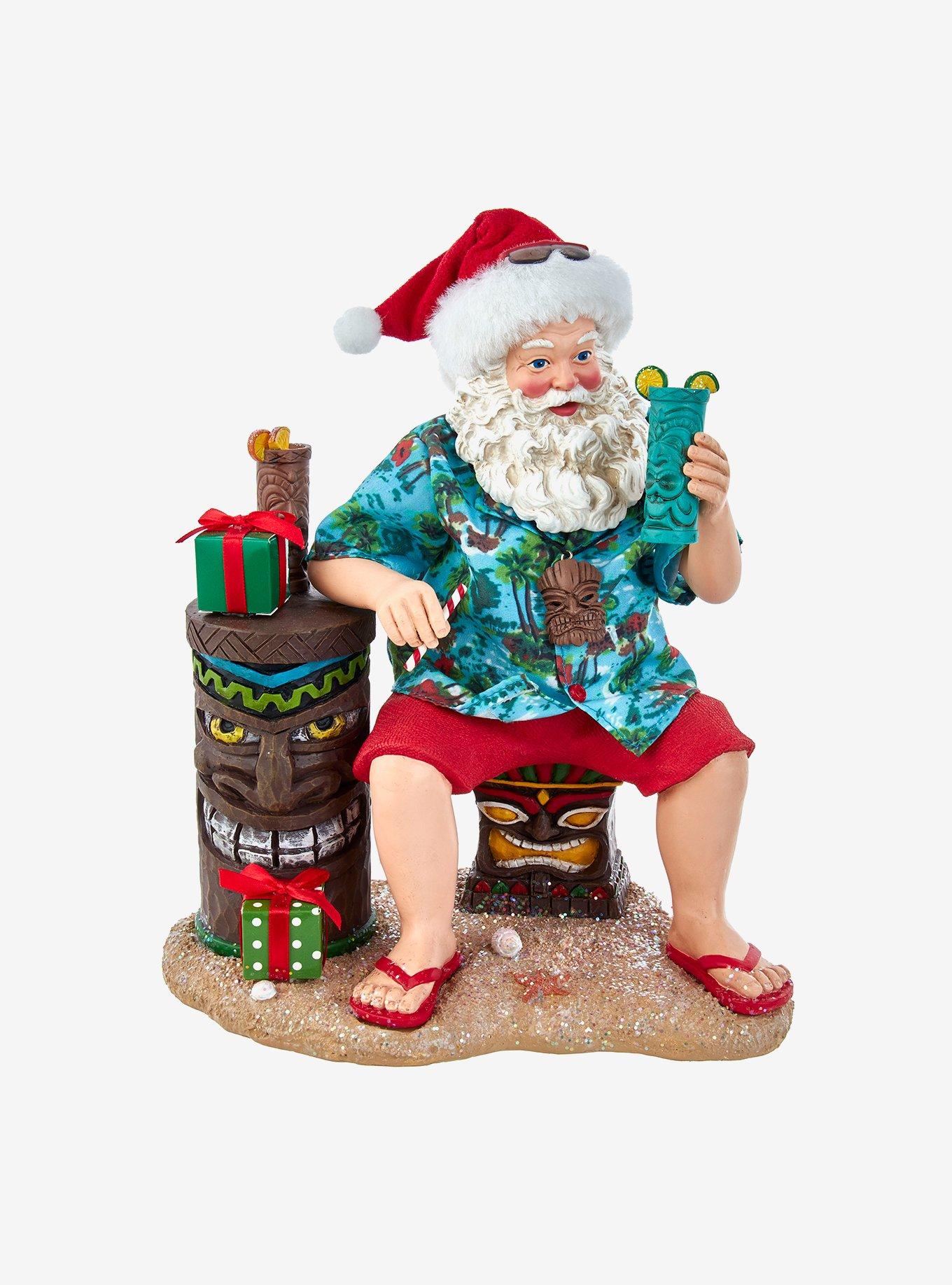Kurt Adler Fabriche Tiki Beach Santa Figure, , hi-res