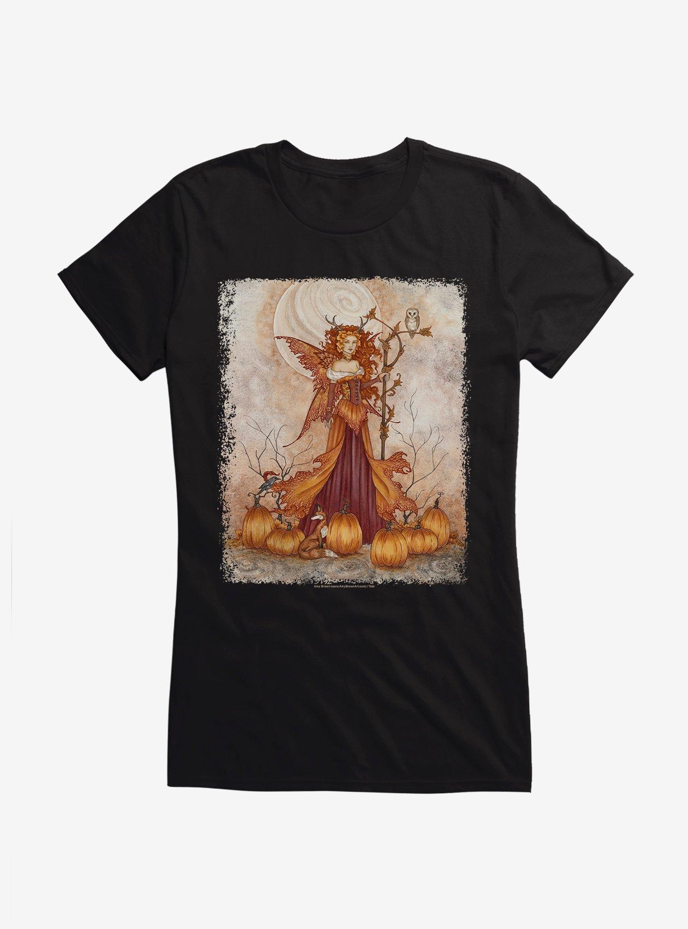 Pumpkin Queen Girls T-Shirt by Amy Brown