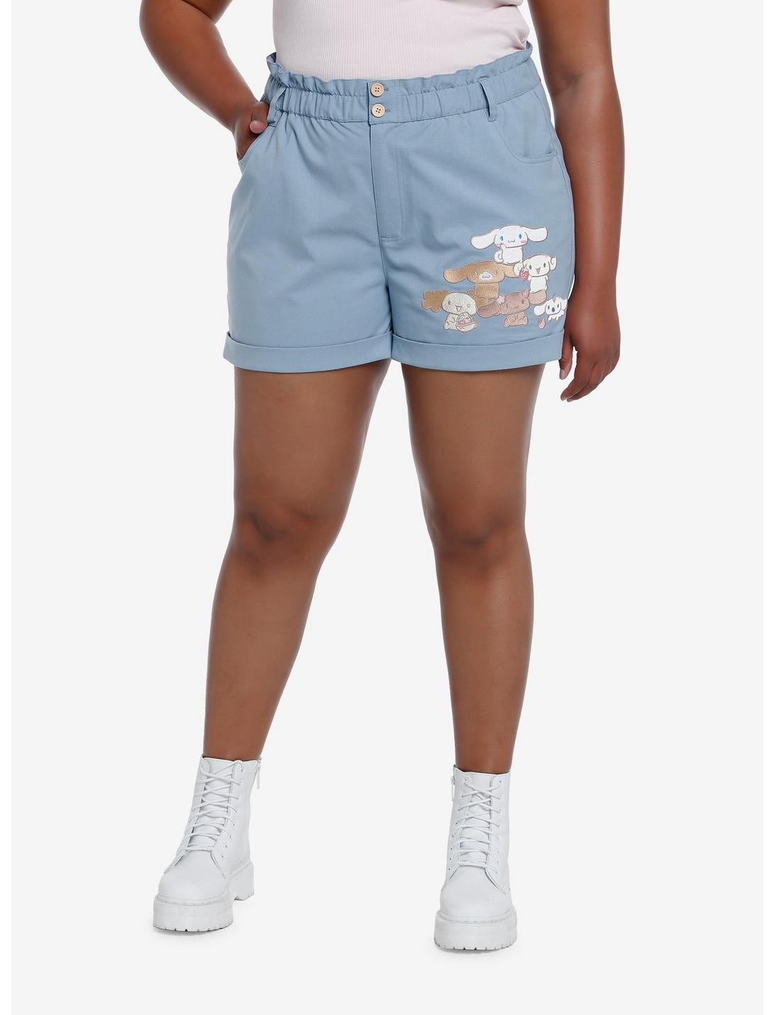 Cinnamoroll Family Paper Bag High-Waisted Shorts Plus Size, MULTI, hi-res