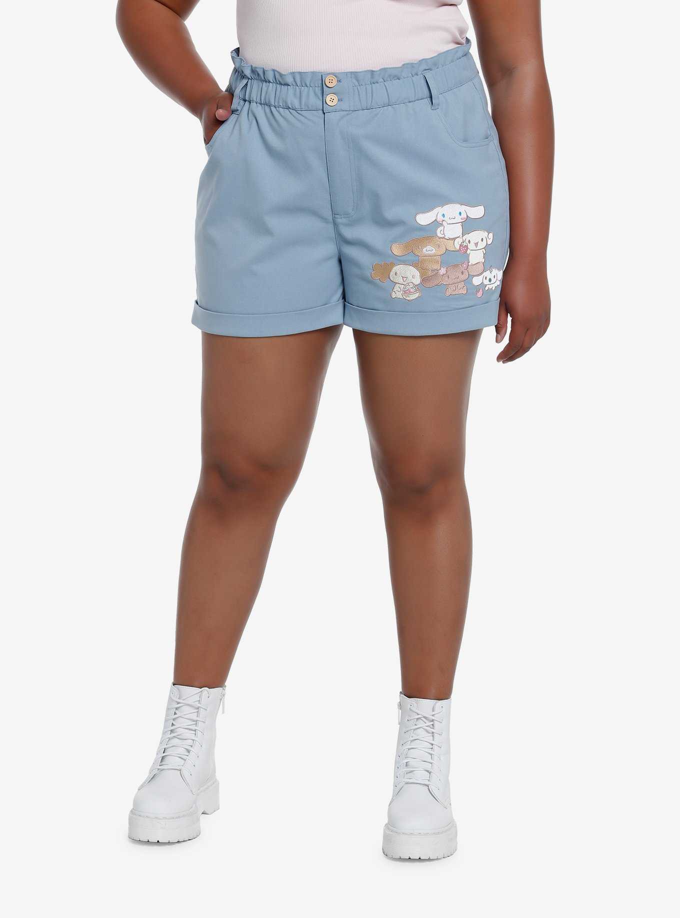 Cinnamoroll Family Paper Bag High-Waisted Shorts Plus Size, , hi-res