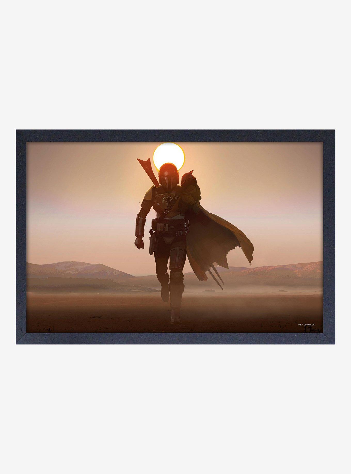 Star Wars Boba Fett Mando Desert Framed Wood Wall Art, , hi-res