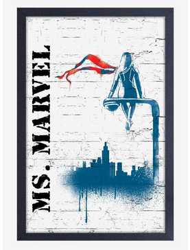 Marvel Miss Marvel Stencil Framed Wood Wall Art, , hi-res