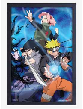 Naruto Group Fight Pose Framed Wood Wall Art, , hi-res