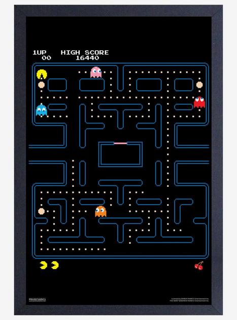 Pac-Man Maze Framed Wood Wall Art | Hot Topic