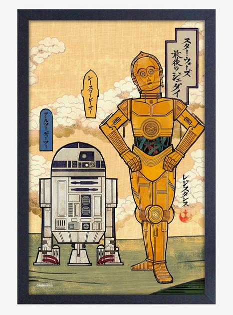 Star Wars Japanese R2 And C-3PO Framed Wood Wall Art | Hot Topic