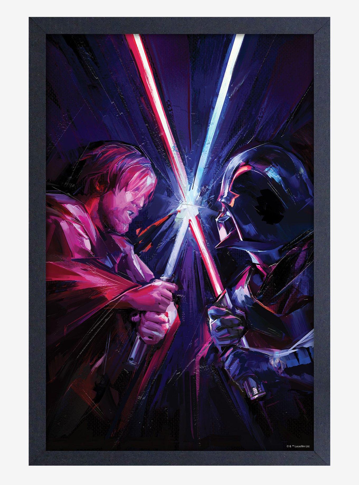 Star Wars Obi-Wan Clash Framed Wood Wall Art, , hi-res