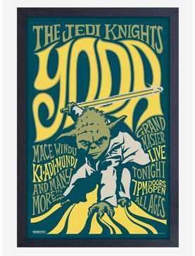 Star Wars Rock Poster Yoda Framed Wood Wall Art, , hi-res