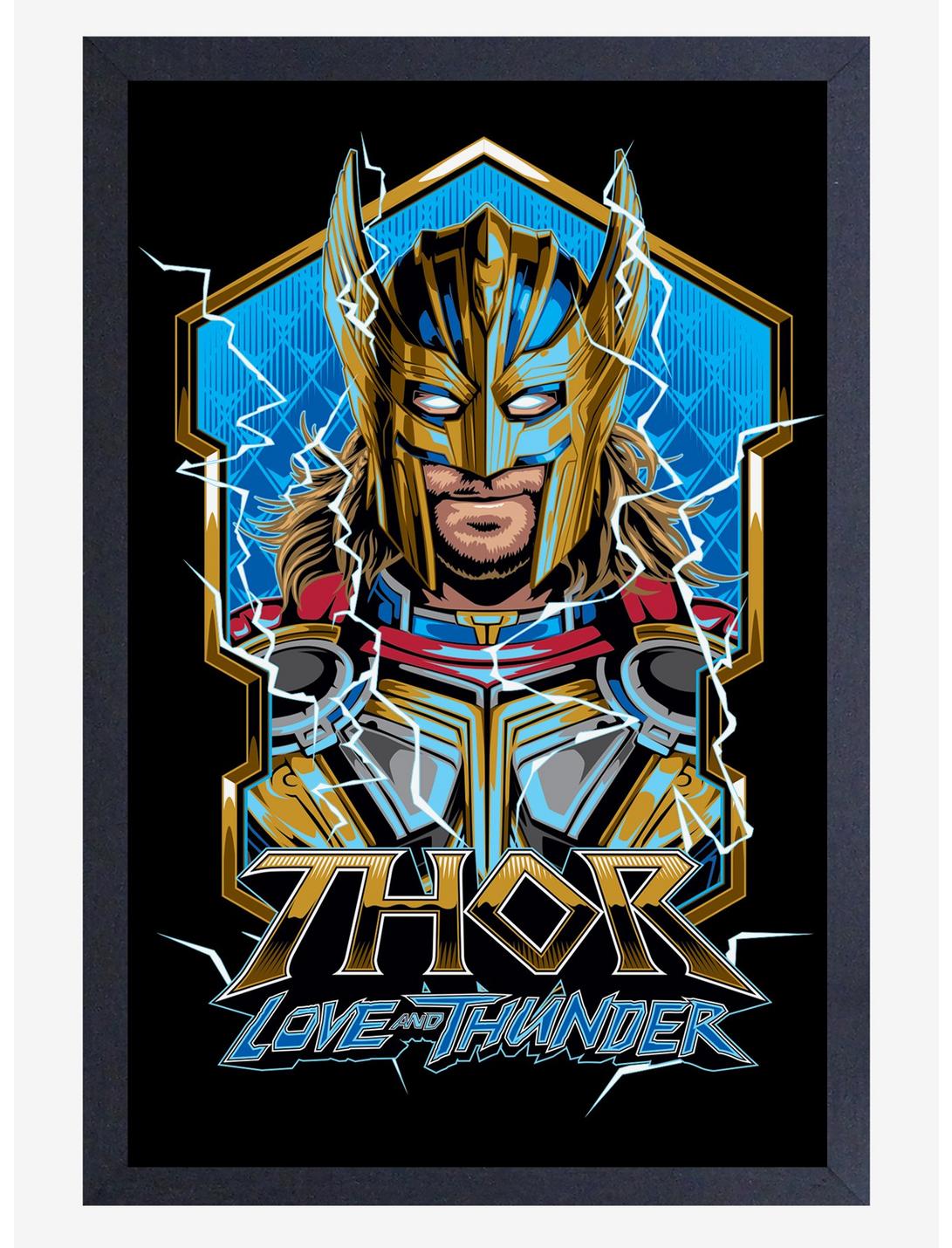 Marvel Thor Love And Thunder Masked Thor Framed Wood Wall Art, , hi-res