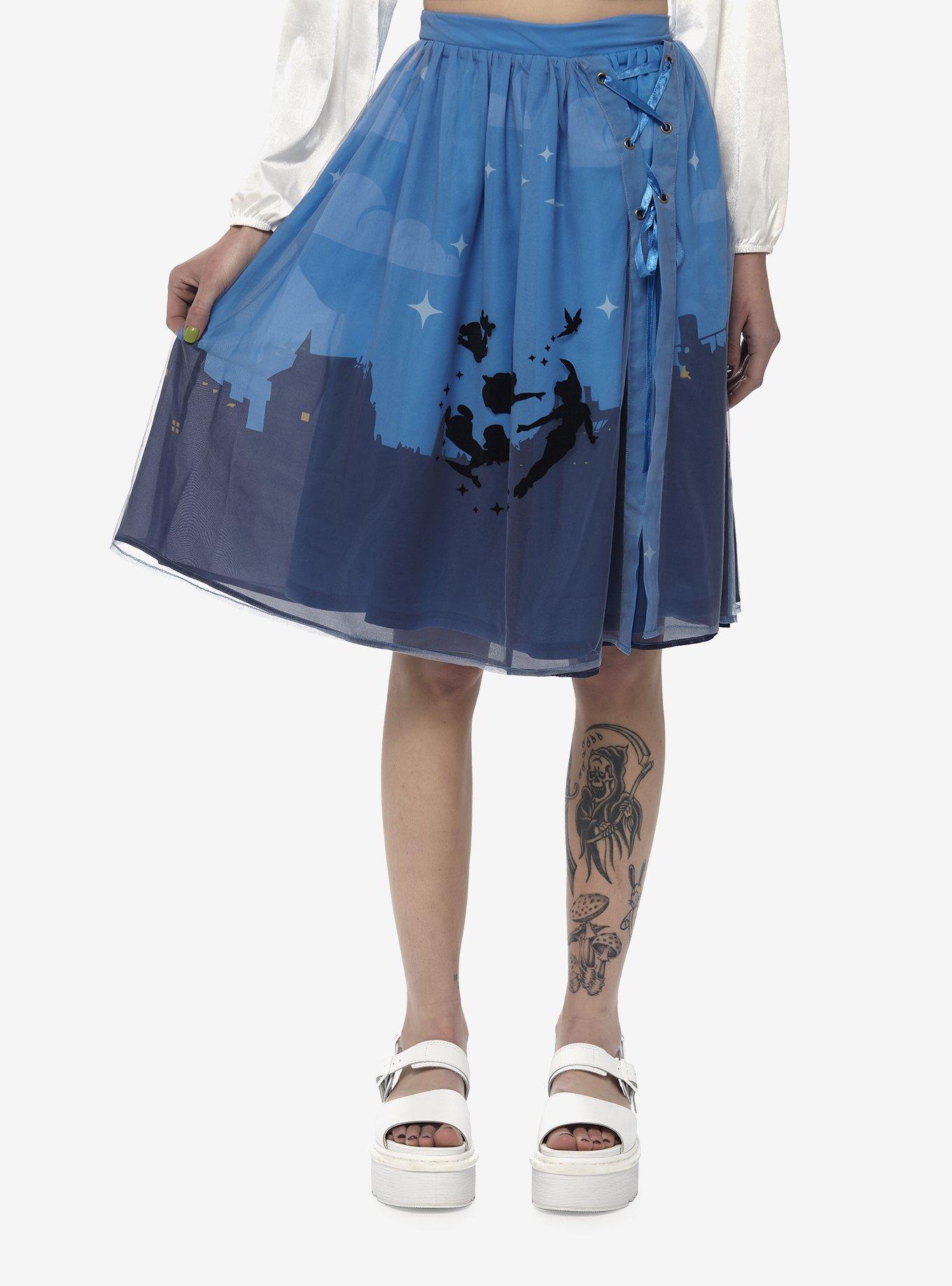 Disney Peter Pan Night Sky Lace-Up Skirt, BLUE, hi-res