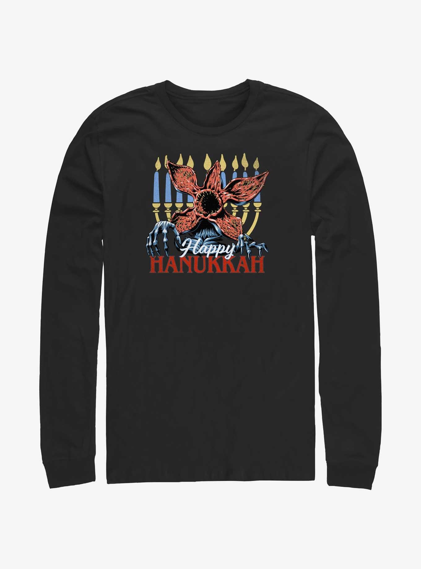 Stranger Things Demogorgon Happy Hanukkah Long-Sleeve T-Shirt, , hi-res