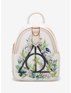 Plus Size Our Universe Harry Potter Floral Deathly Hallows Mini Backpack - BoxLunch Exclusive, , hi-res