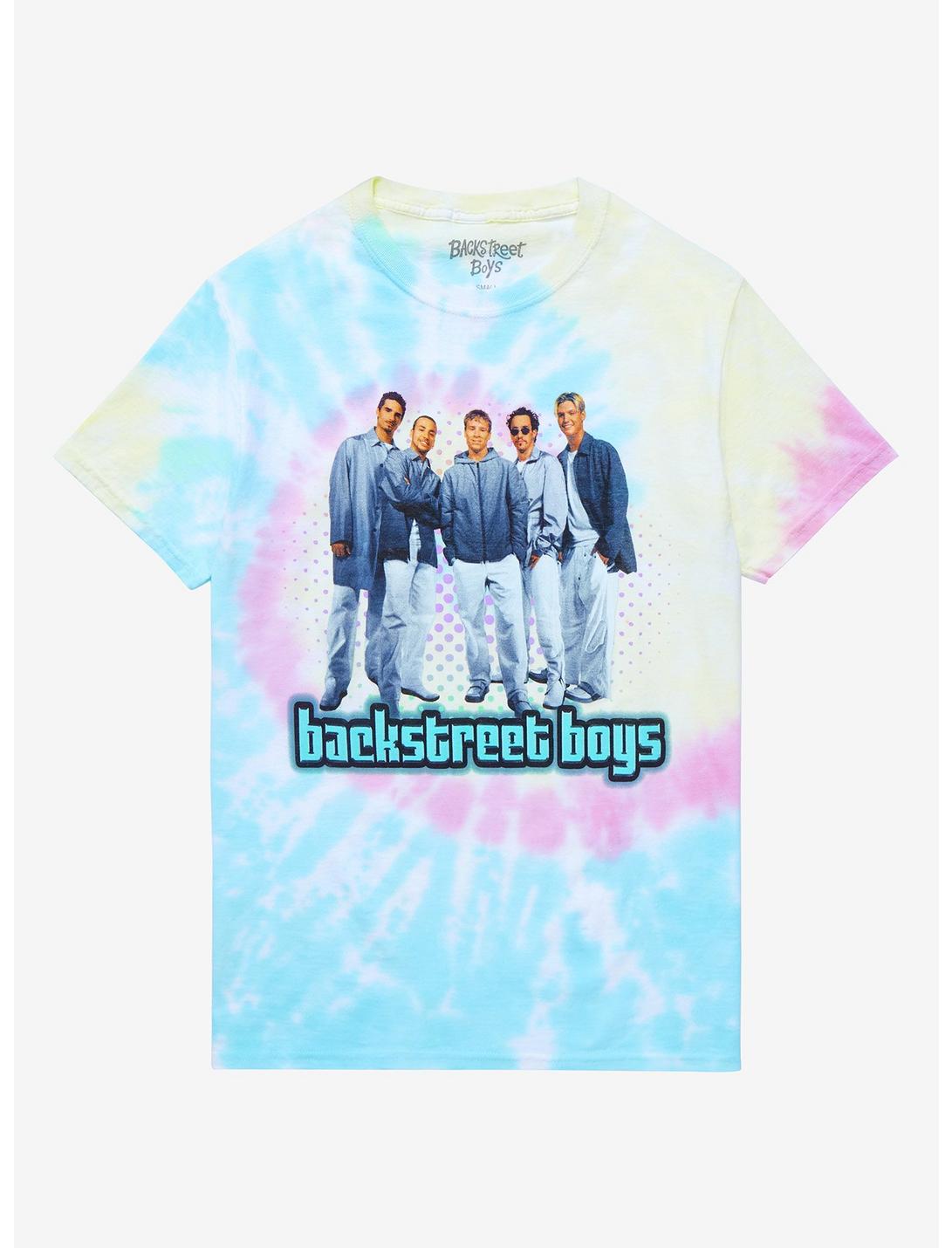 Backstreet Boys Group Photo Pastel Tie-Dye Boyfriend Fit Girls T-Shirt, MULTI, hi-res
