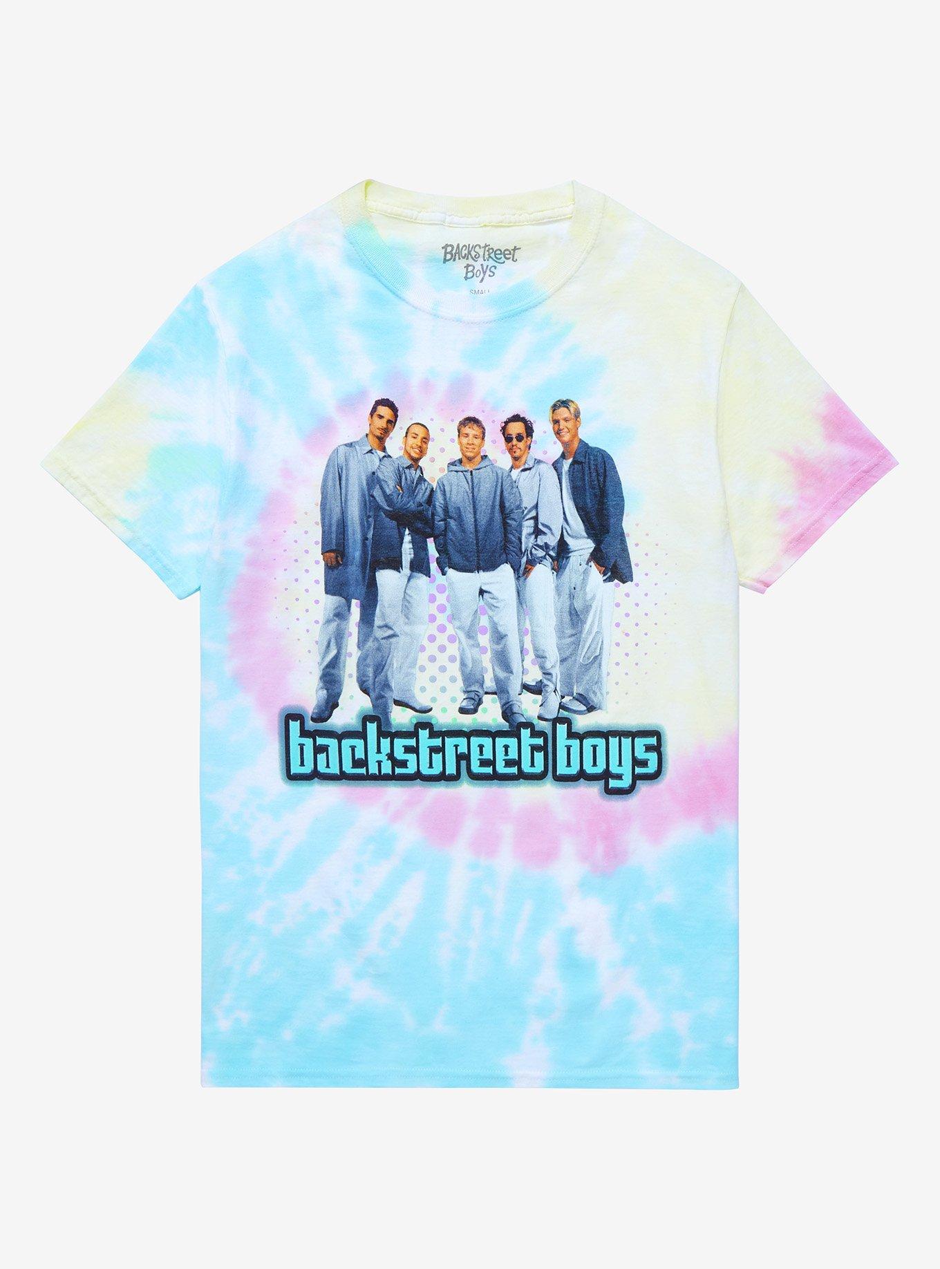 Backstreet Boys Group Photo Pastel Tie-Dye Boyfriend Fit Girls T-Shirt, MULTI, hi-res