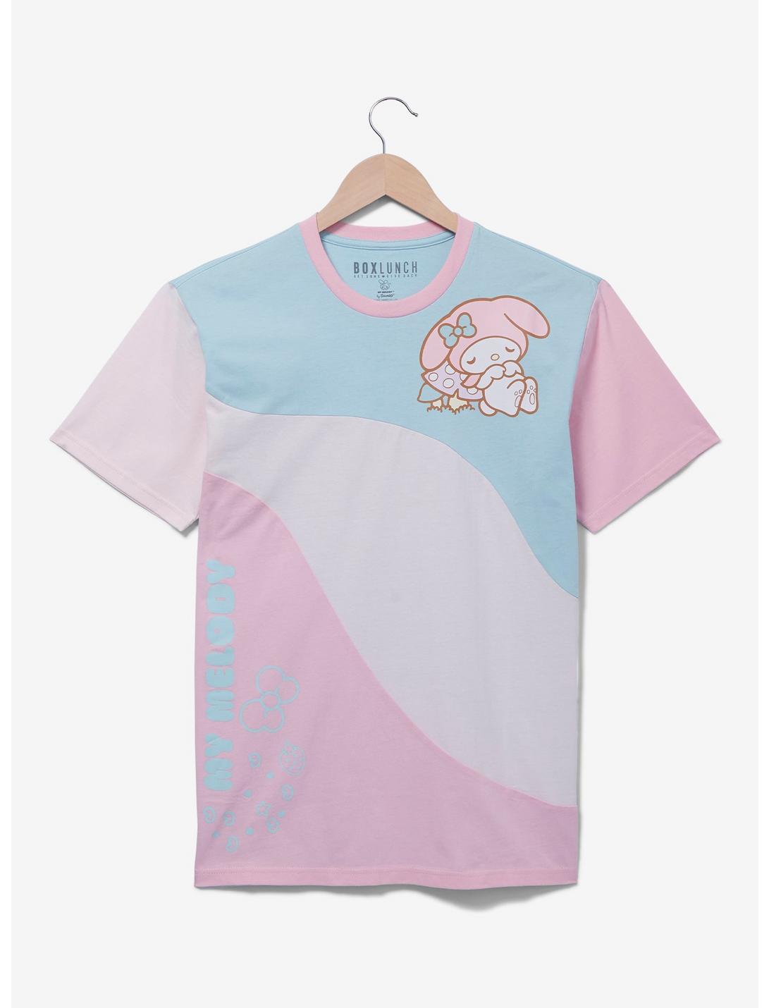 Sanrio My Melody Color Block Wavy Panel Women's T-Shirt - BoxLunch Exclusive, MULTI, hi-res
