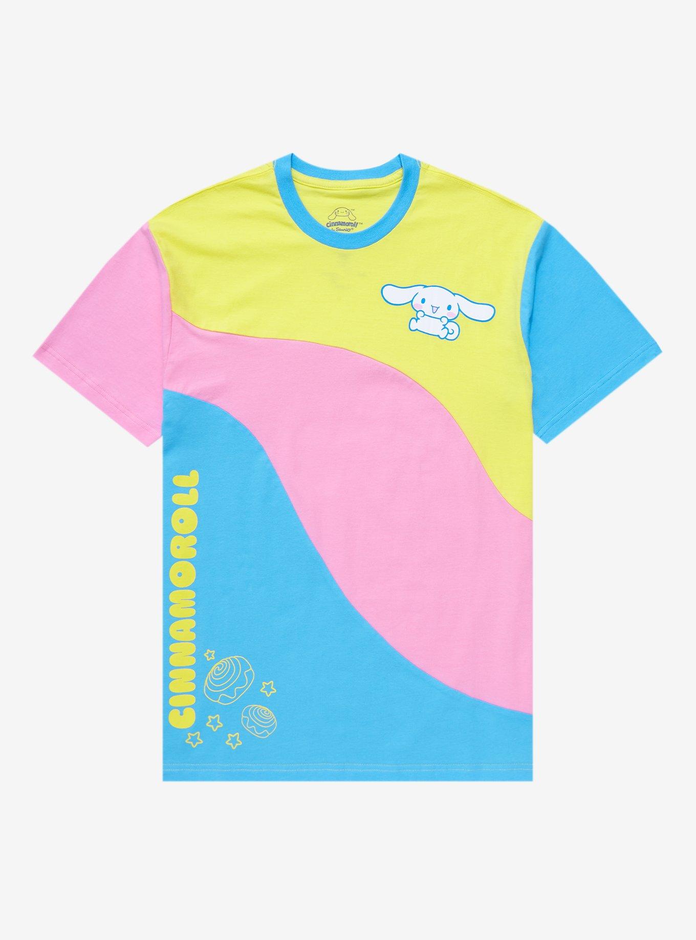 Sanrio Cinnamoroll Wave Panel Women&rsquo;s T-Shirt - BoxLunch Exclusive , MULTI, hi-res