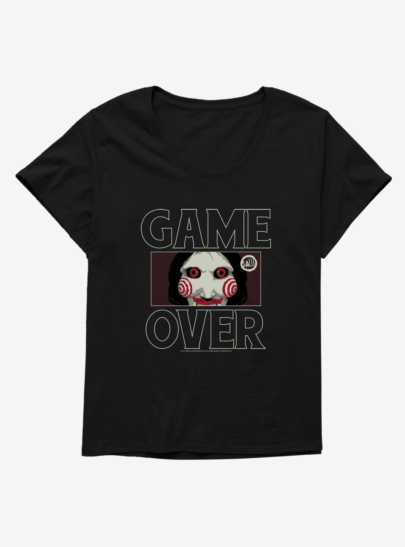 Saw Game Over Womens T-Shirt Plus Size, BLACK, hi-res