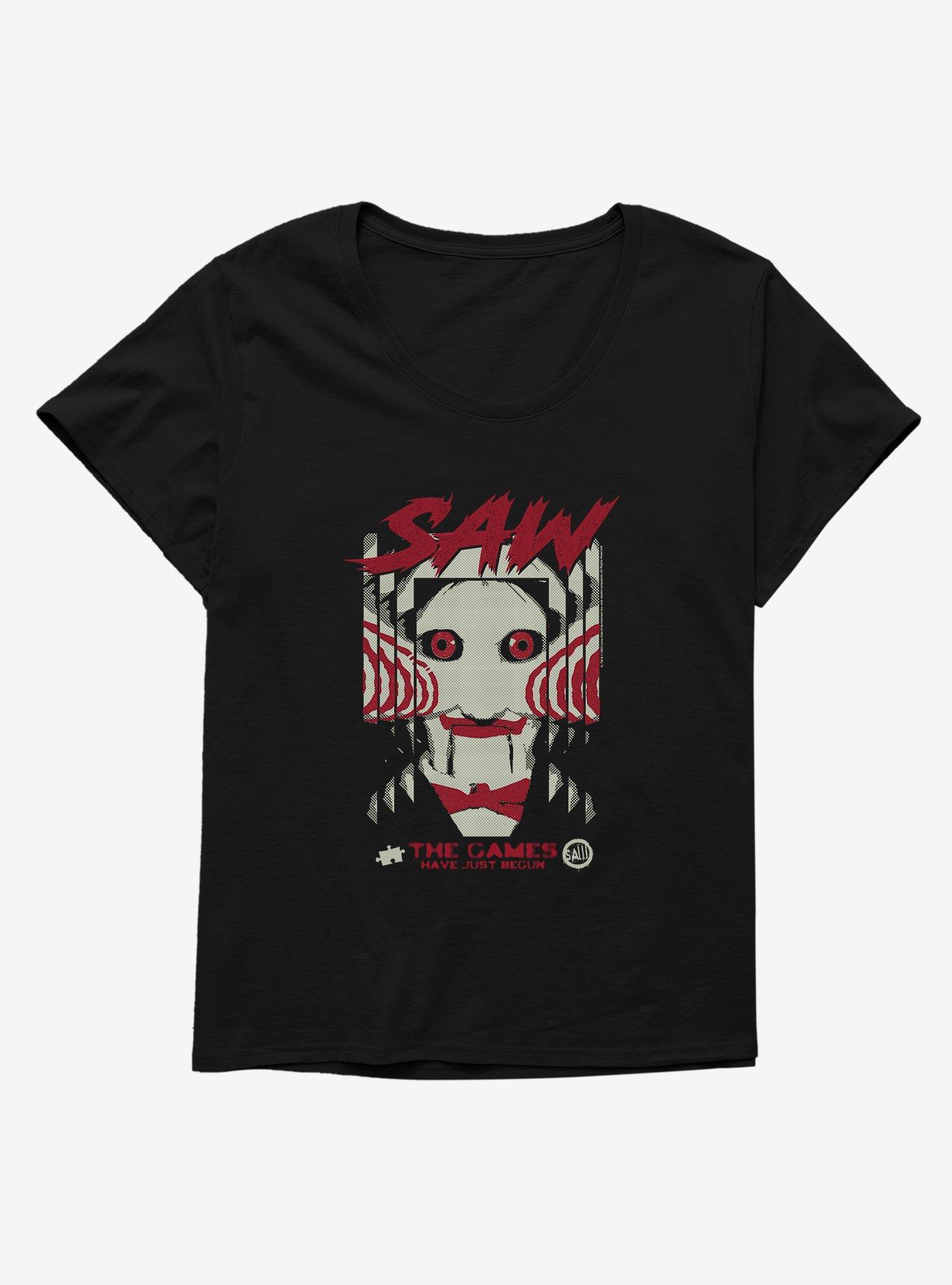 Saw The Games Have Just Begun Womens T-Shirt Plus Size, BLACK, hi-res