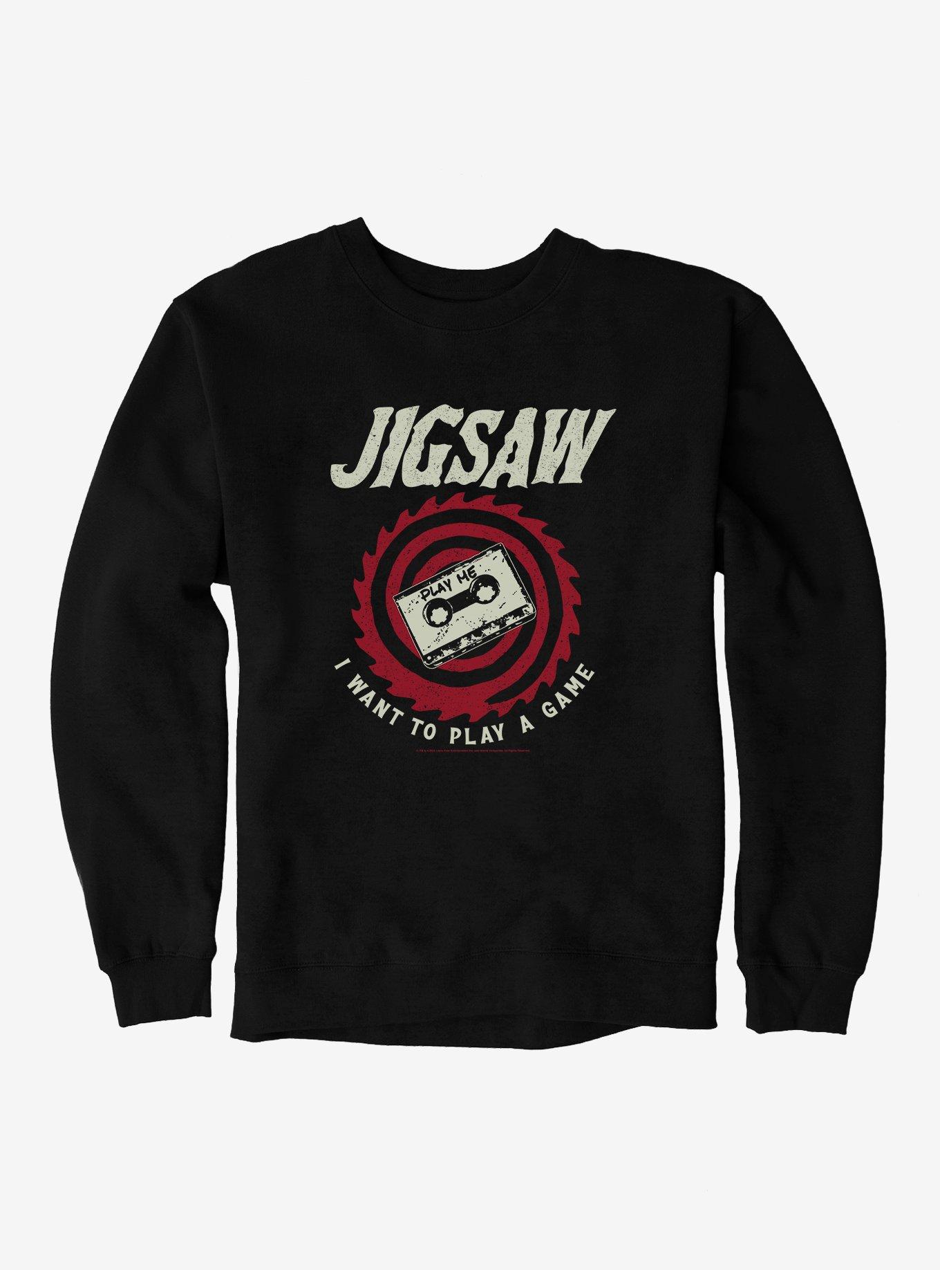 Saw Jigsaw Sweatshirt, BLACK, hi-res