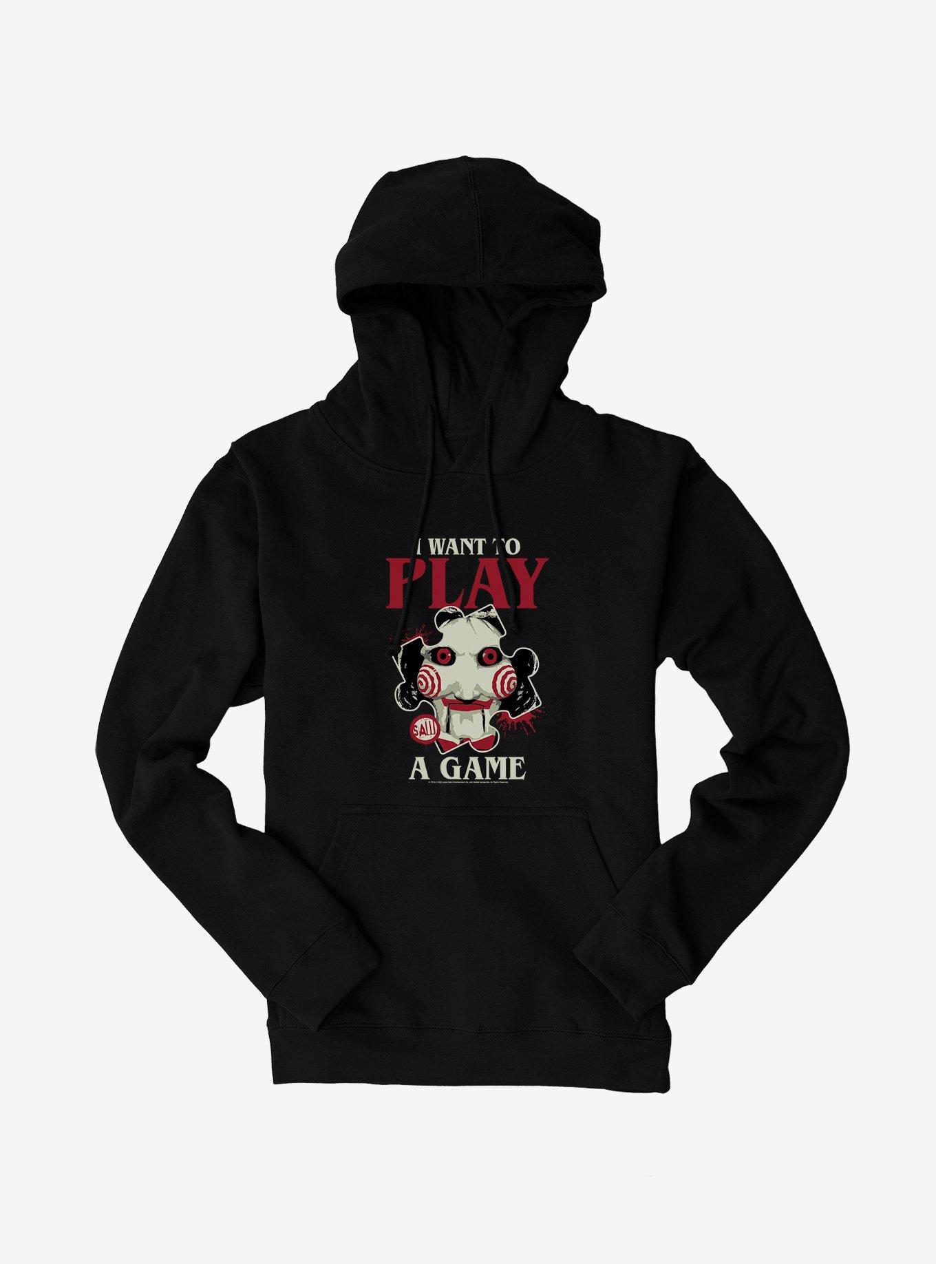 Saw I Want To Play A Game Hoodie, BLACK, hi-res