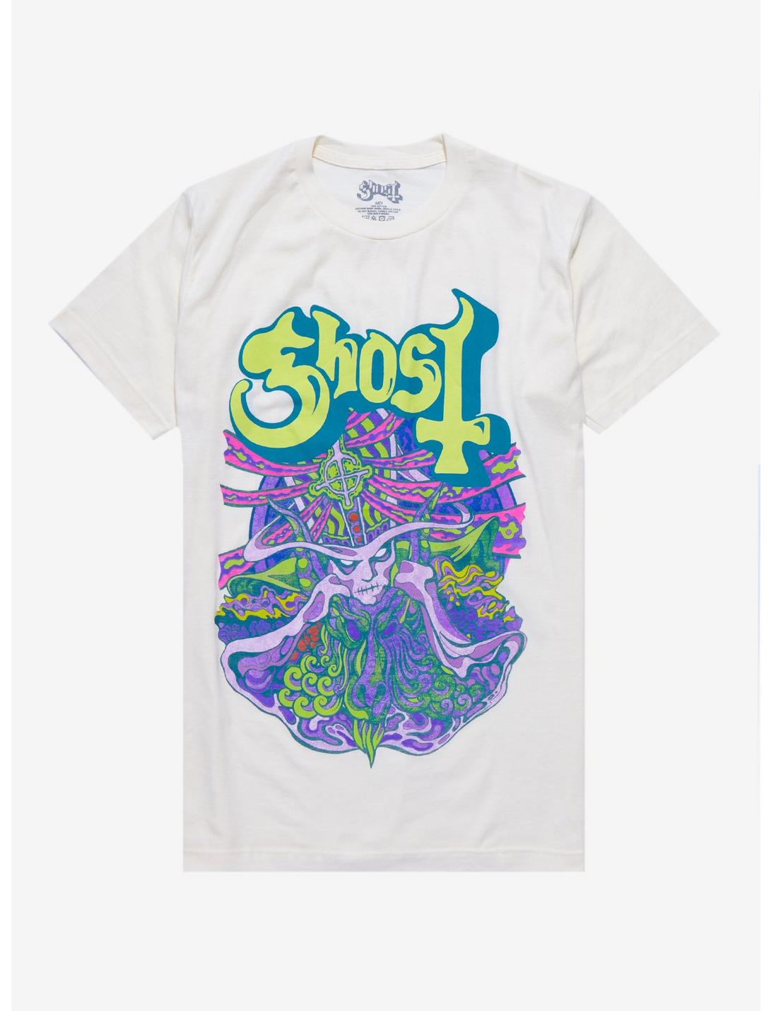 Ghost Pastel Papa Emeritus Boyfriend Fit Girls T-Shirt, CREAM, hi-res