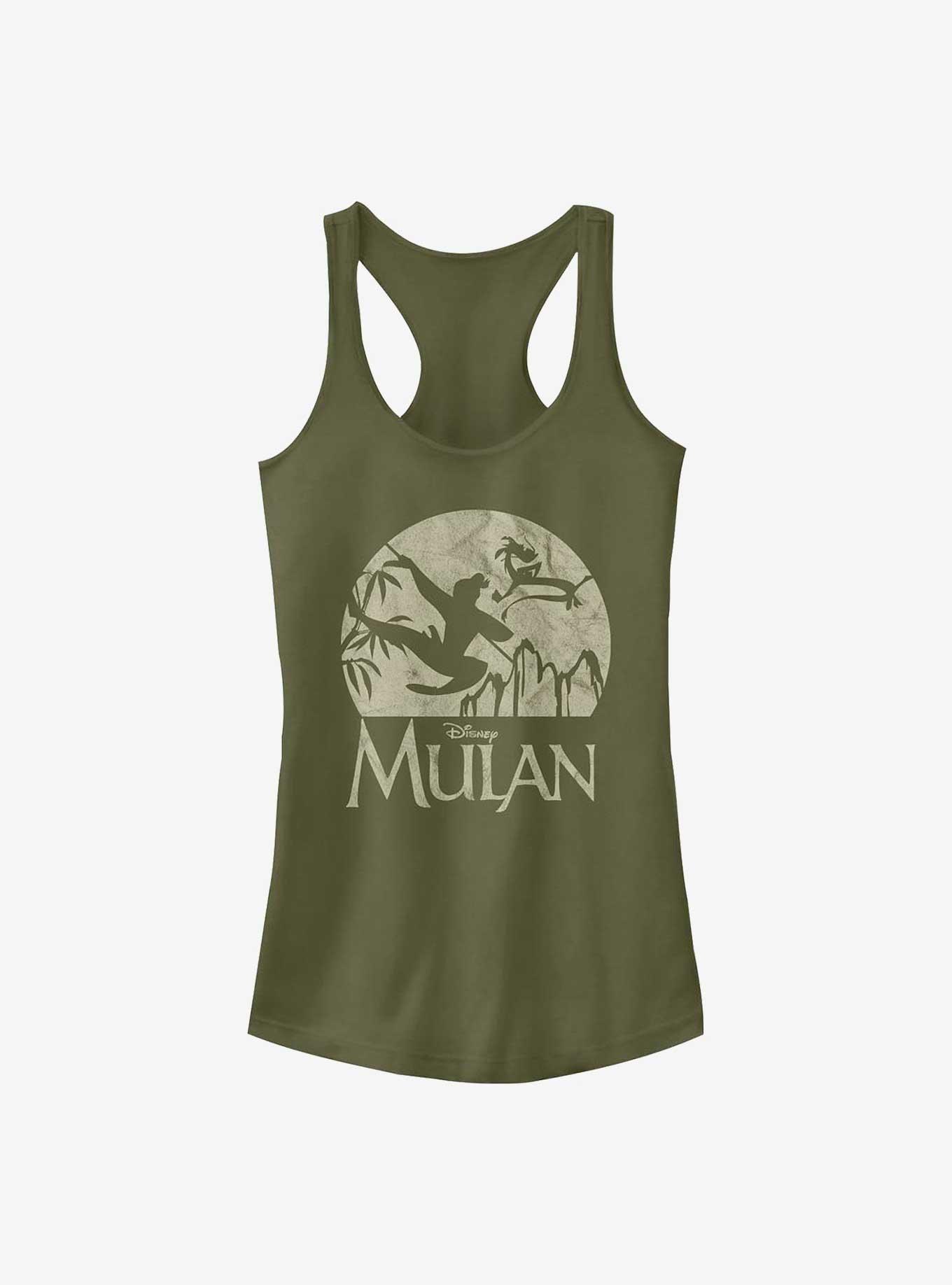 Disney Mulan Training Silhouette Girls Tank, MIL GRN, hi-res