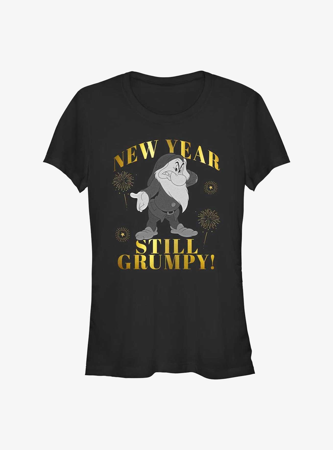 Disney Snow White and the Seven Dwarfs New Year Still Grumpy Girls T-Shirt, BLACK, hi-res