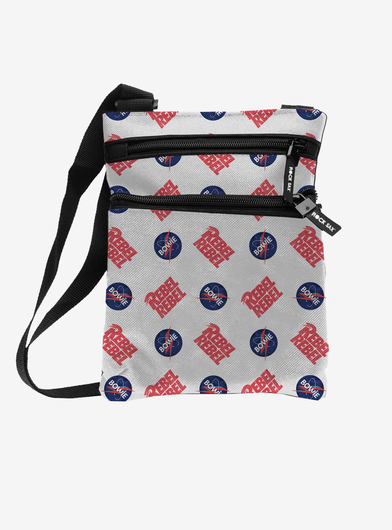 David Bowie Official Backpack - Live In Japan Logo, White, 900D Polyester, Size 43x30x15cm