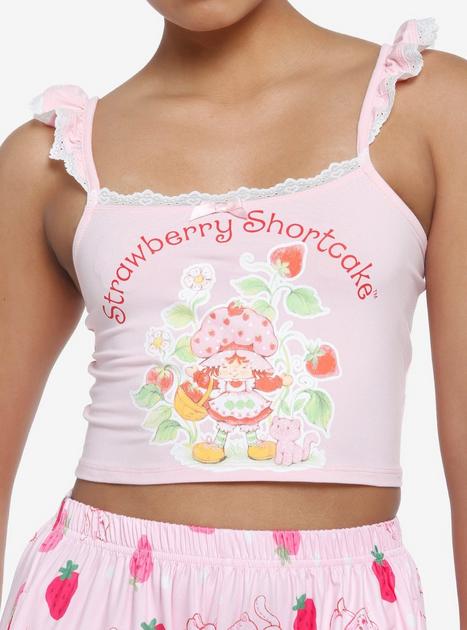Strawberry Shortcake Ruffle Lace Crop Girls Cami | Hot Topic