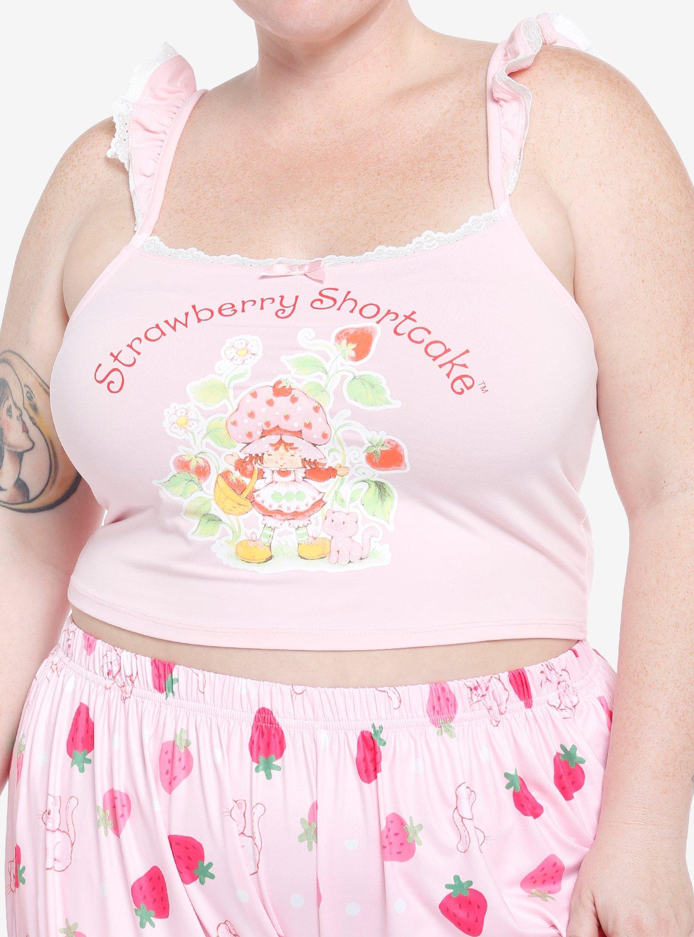 Strawberry Shortcake Ruffle Lace Crop Girls Cami Plus Size, , hi-res