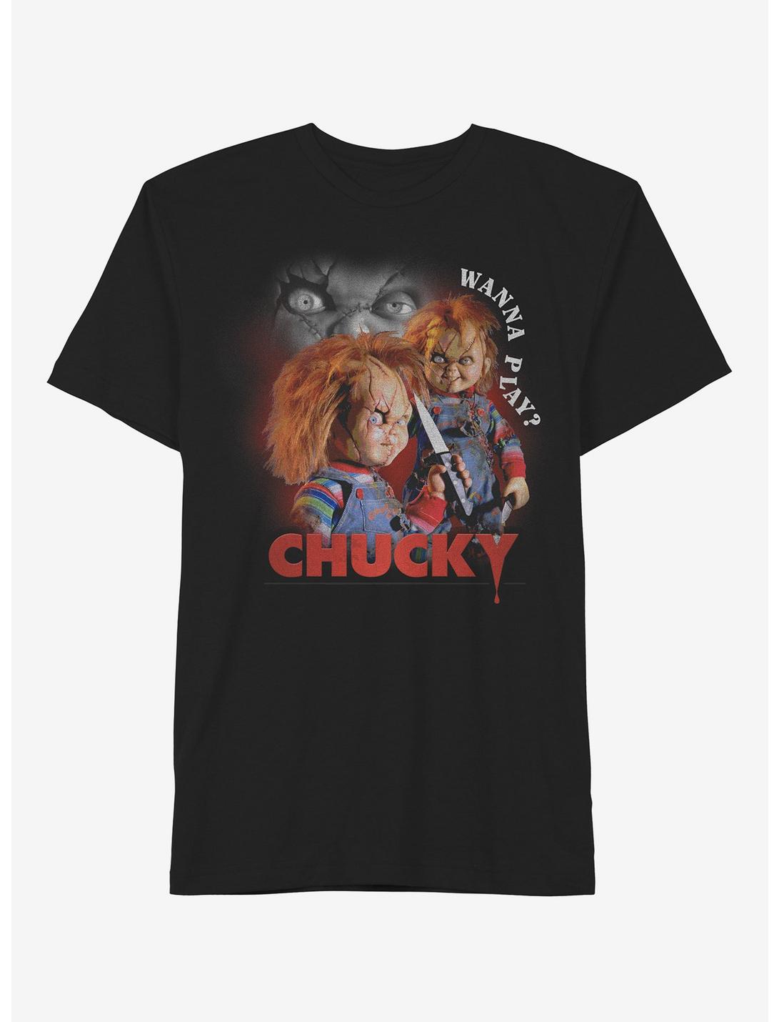 Child's Play Chucky Wanna Play T-Shirt, BLACK, hi-res