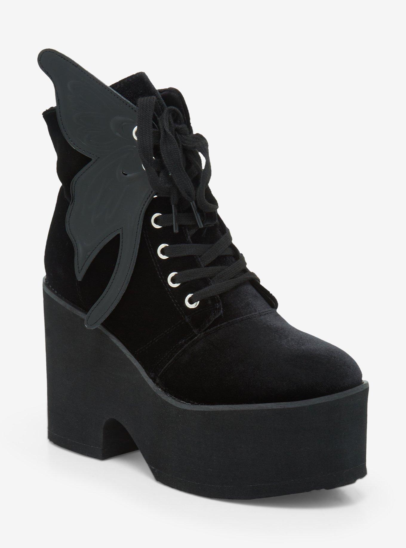 Fairy Wing Velvet Platform Boots, MULTI, hi-res