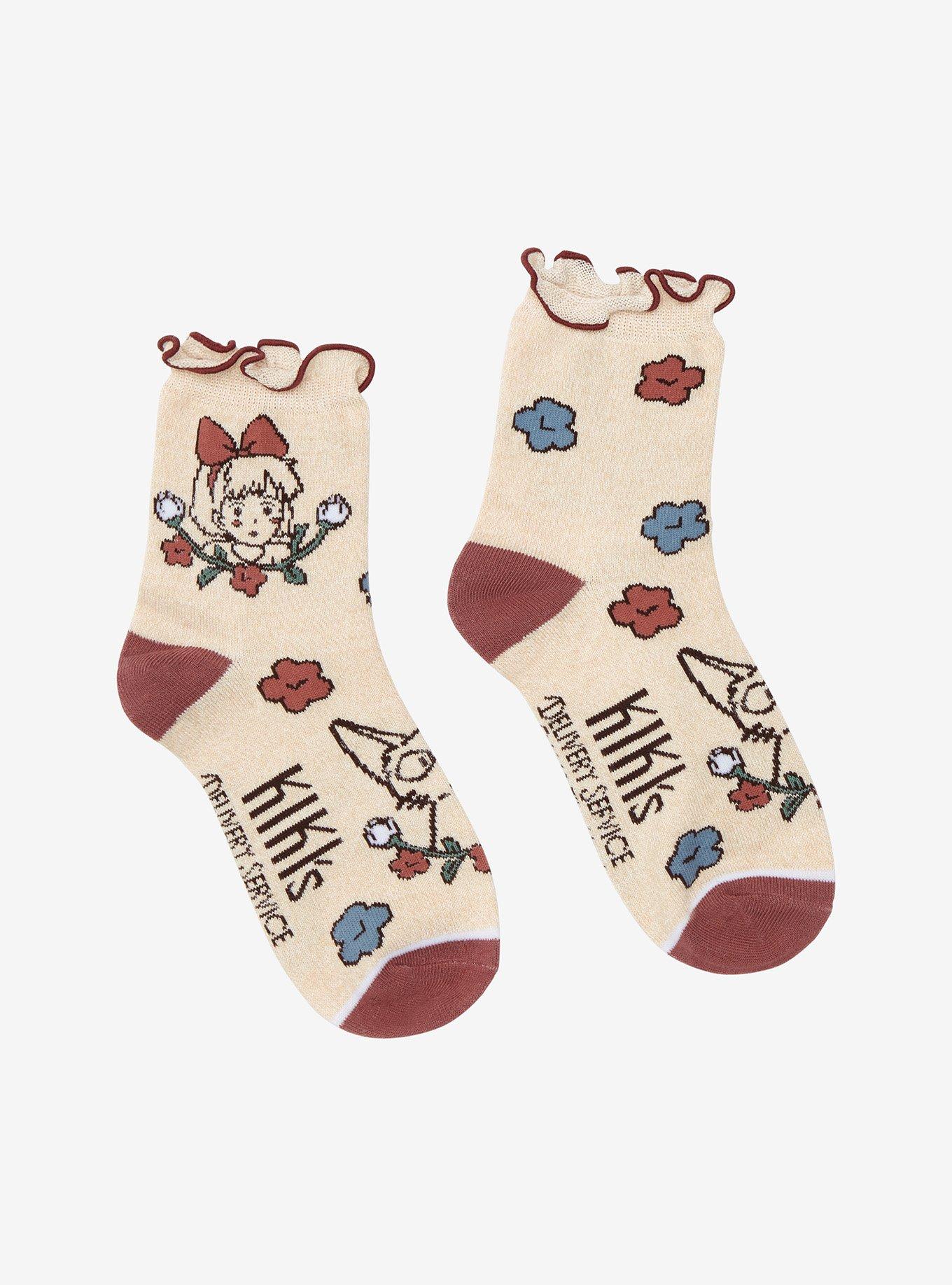 Studio Ghibli Kiki's Delivery Service Floral Ankle Socks, , hi-res