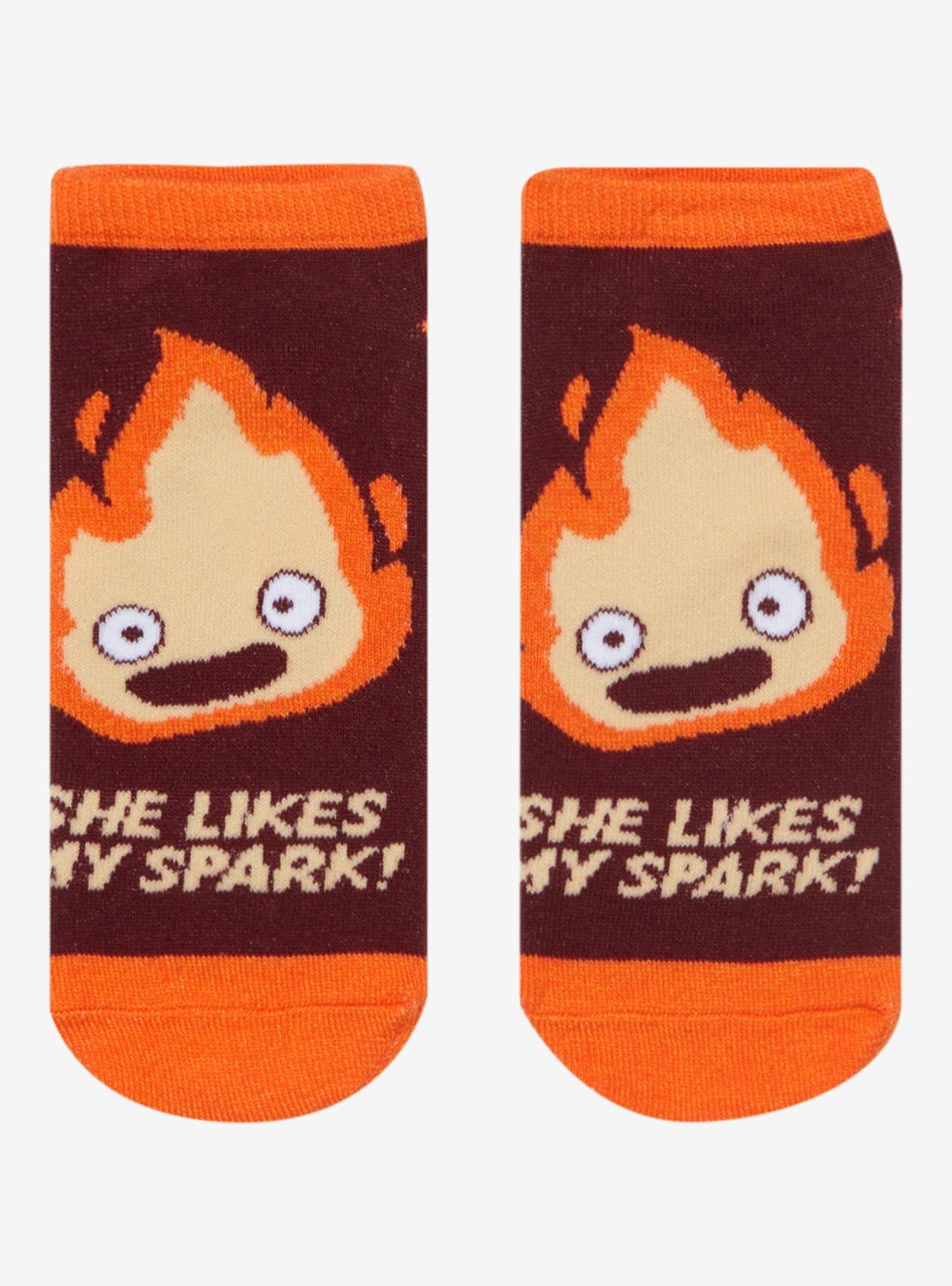 Studio Ghibli Howl's Moving Castle Calcifer Sparks No-Show Socks, , hi-res