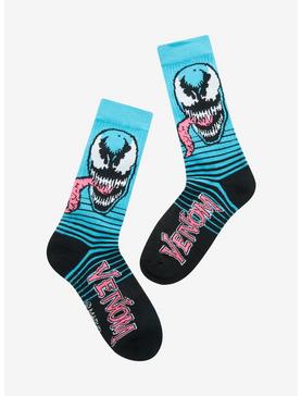 Marvel Spider-Man Venom Neon Blue Crew Socks, , hi-res