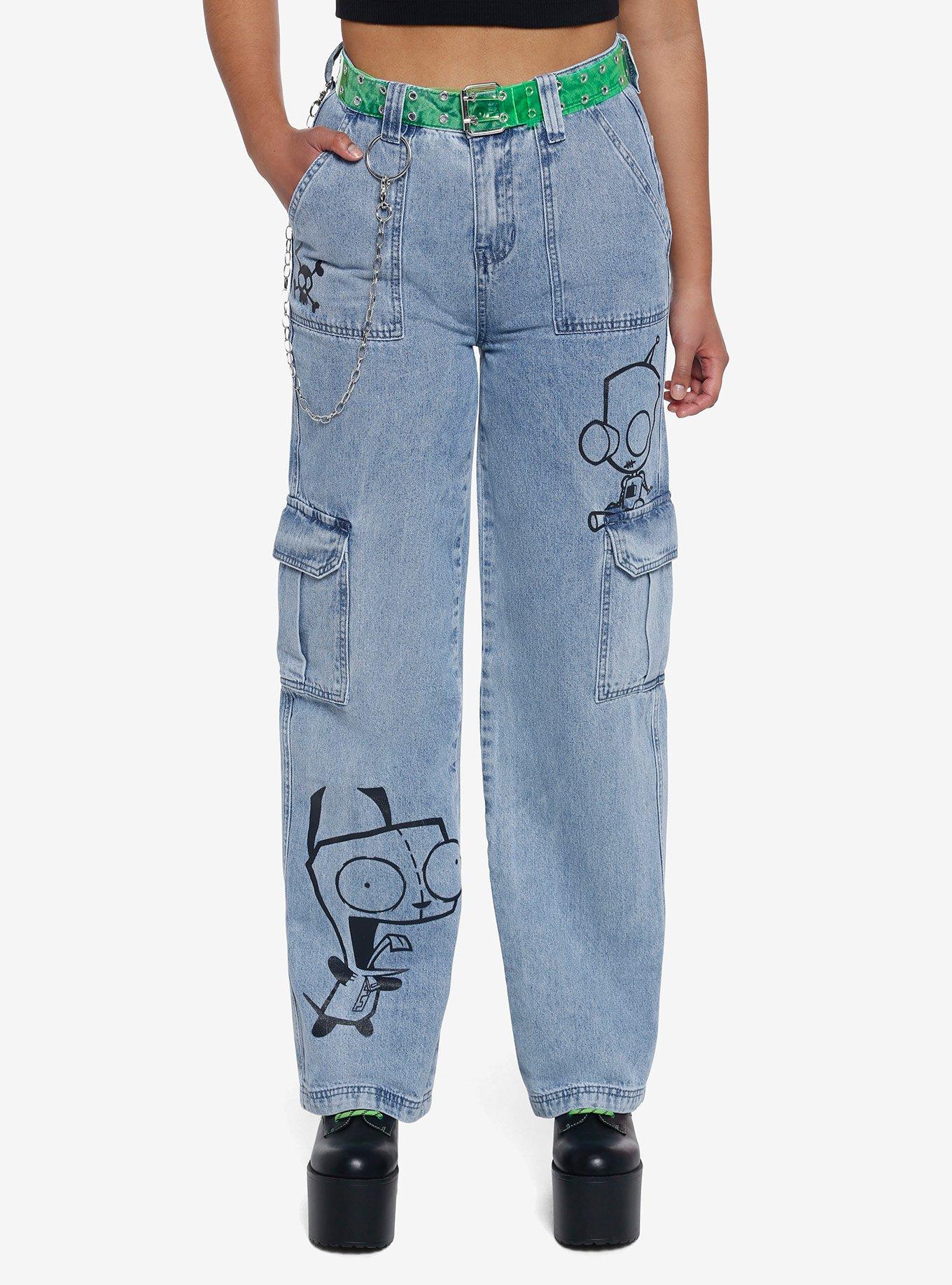 Invader Zim GIR Wide Leg Denim Pants