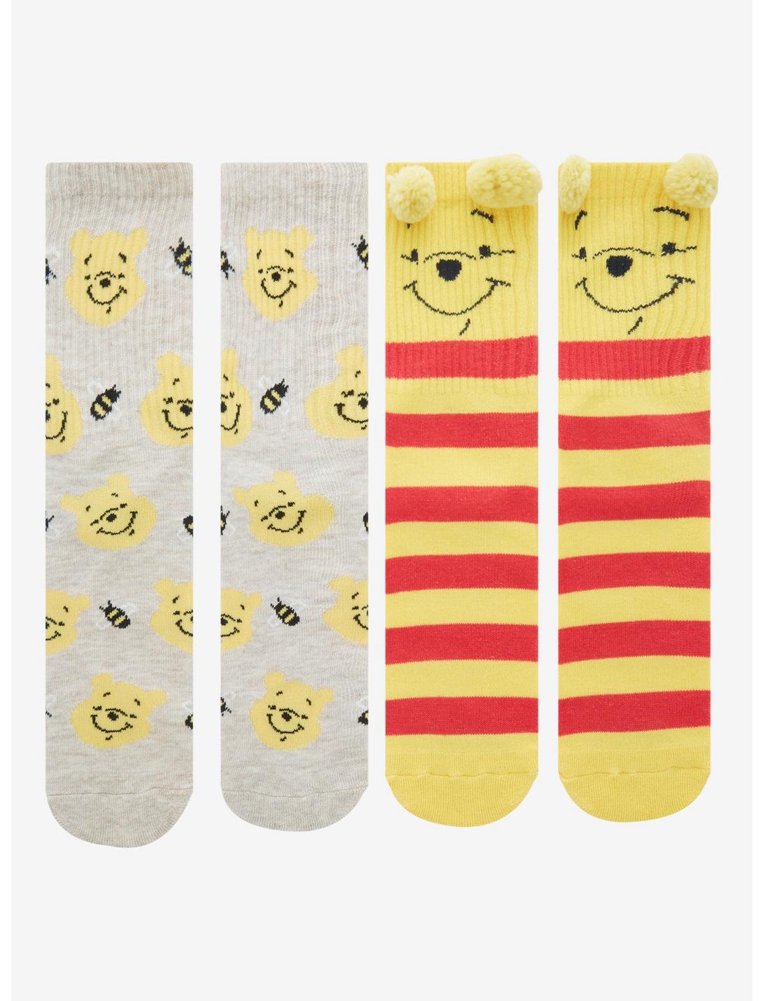 Disney Winnie The Pooh Pom Crew Socks 2 Pair, , hi-res