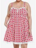 Strawberry Gingham Sweetheart Cami Dress Plus Size, GINGHAM PLAID, hi-res