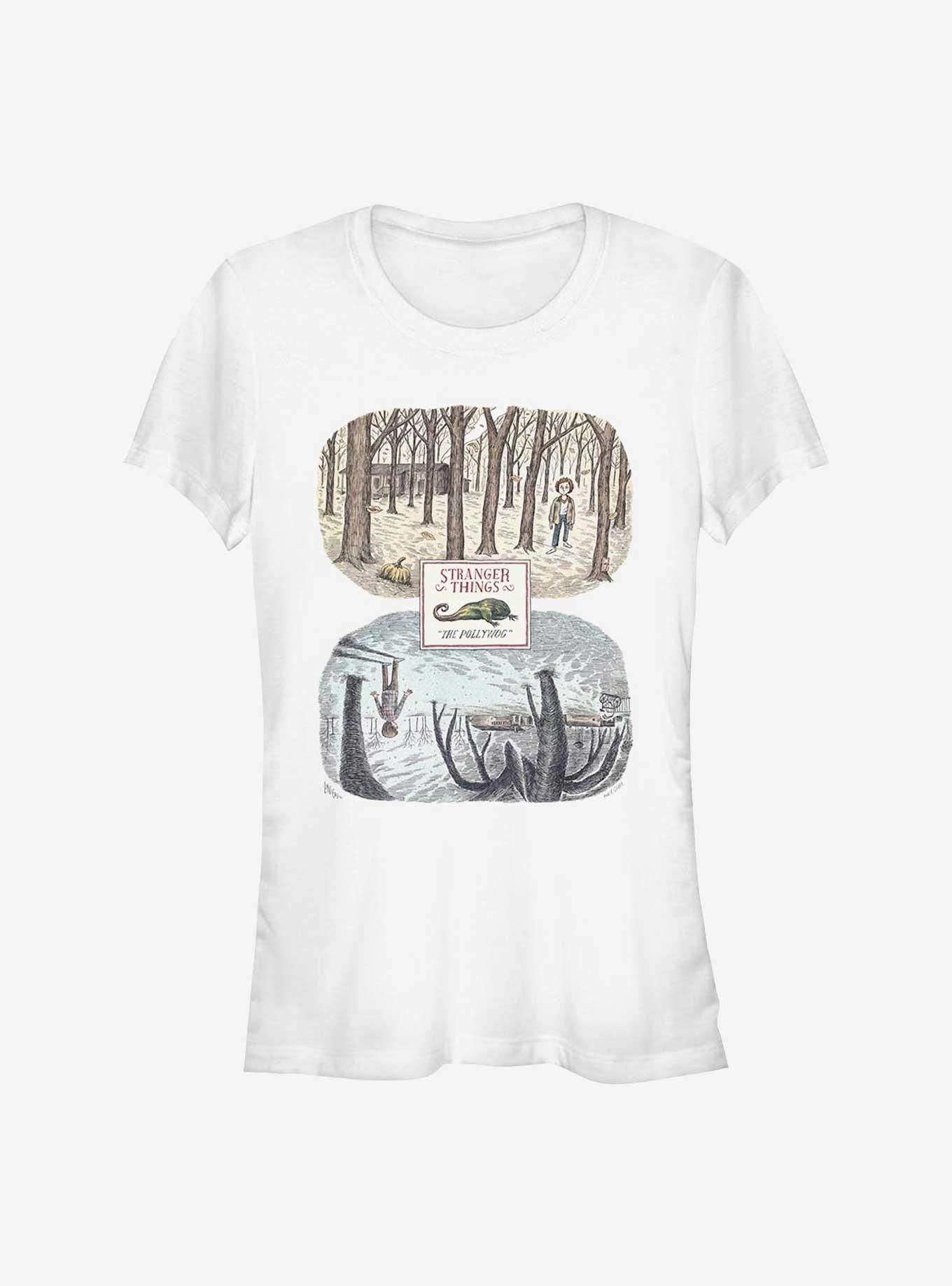 Stranger Things The Pollywog Illustration Girls T-Shirt, WHITE, hi-res