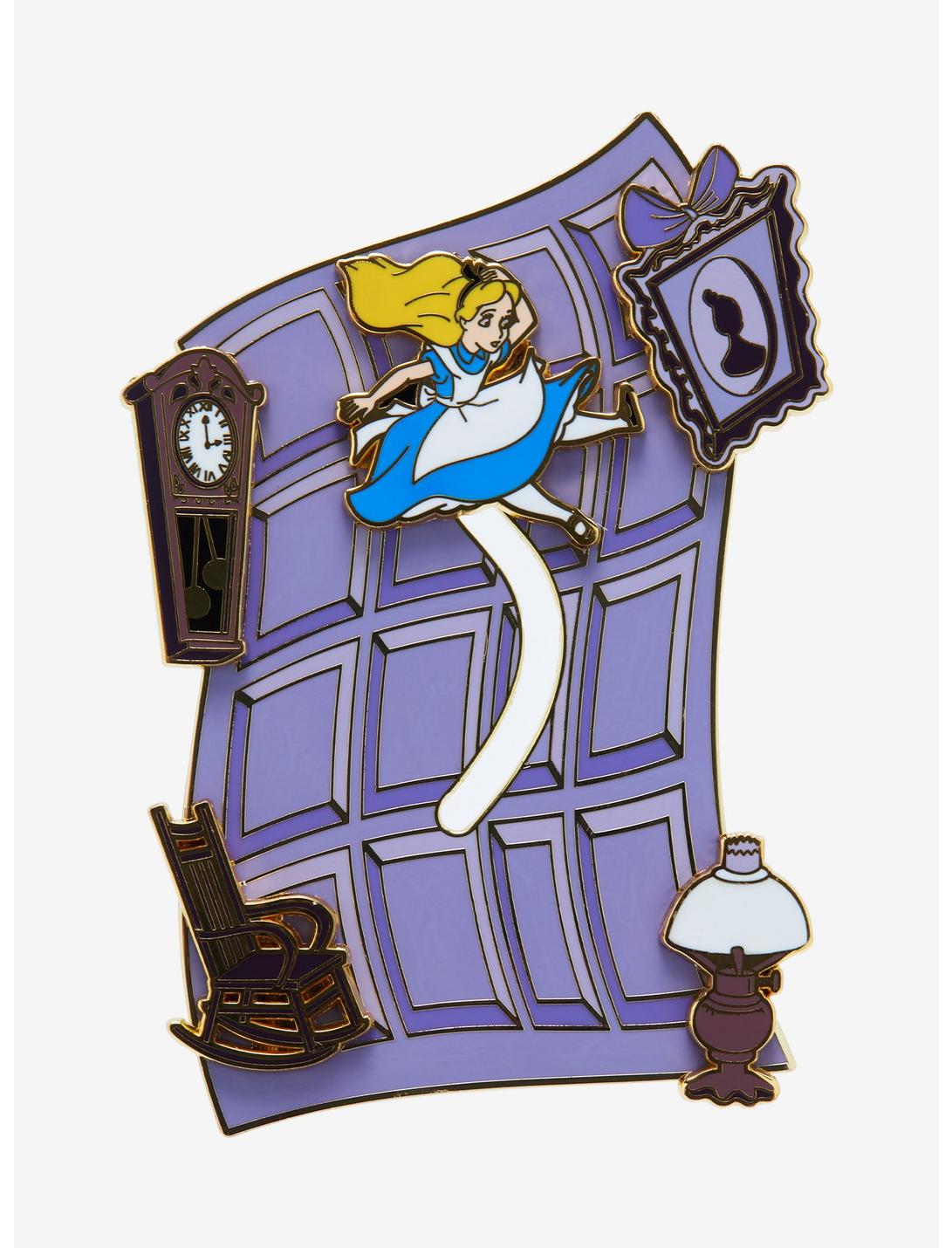 Loungefly Disney Alice In Wonderland Rabbit Hole Sliding Enamel Pin, , hi-res
