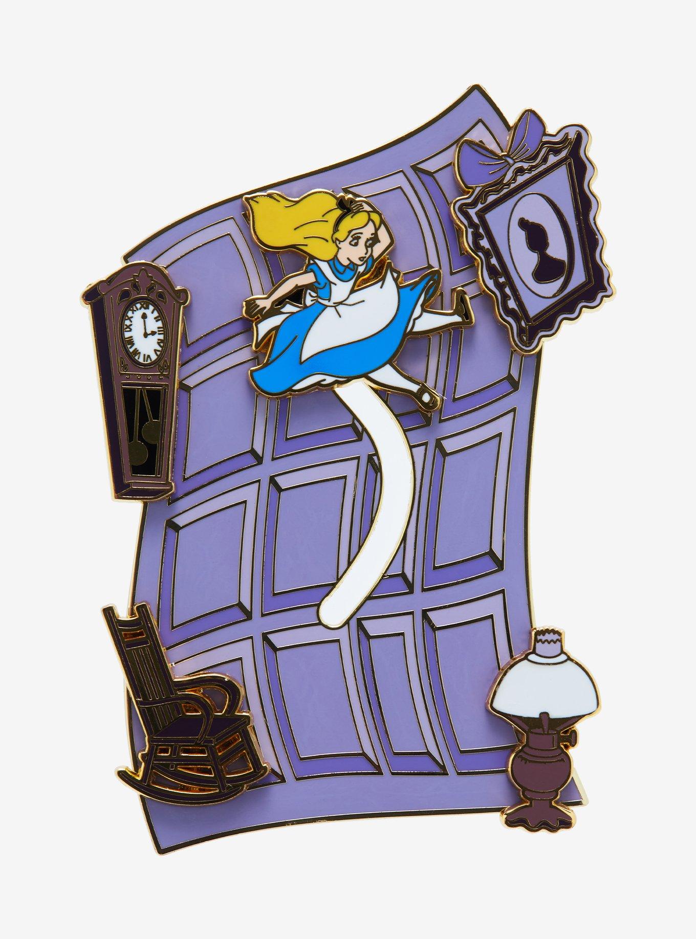 Loungefly Disney Alice In Wonderland Rabbit Hole Sliding Enamel Pin, , hi-res